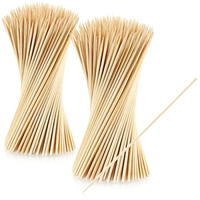 Afbeelding van com four® 500x fingerfoodspiesen van bamboe lange houten spiesen voor het vlees en groenten barbecuespiesen (500 stuks 20 cm naturel)