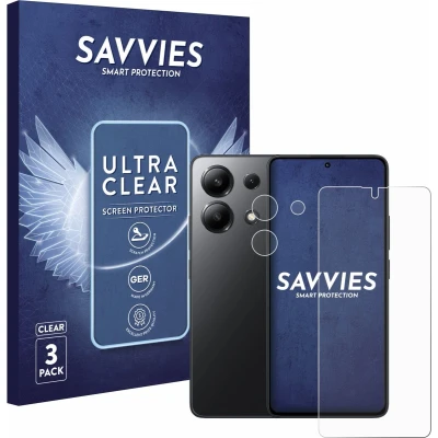 Afbeelding van Savvies Screenprotector voor Xiaomi Redmi Note 13 5G (Voor+Camera) Folie Beschermfolie transparant (6 Stuks)
