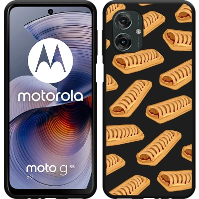 Afbeelding van Cazy Hoesje geschikt voor Motorola Moto G55 Siliconen Zwart Frikandelbroodjes