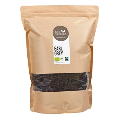 Afbeelding van FRUTEG Organische zwarte thee Earl Grey 1000 g Black Tea los Klassieke Engelse ontbijtthee met Bergamott Oil Fairtrade Standard Bio lots 1 kg