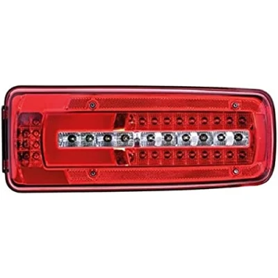 Afbeelding van HELLA VALUEFIT Achterlicht Truck Full LED 24V Opbouw/Geschroefd ECE/ADR/GGVS Lenskleur: Transparent/Rood Kabel: 500mm Stekker: HDSCS AMP links 2VD 012 381 251