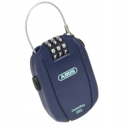 Afbeelding van ABUS Combiflex kabelslot slot voor beveiliging van ski&#039;s, helm, kinderwagen en bagage Trip 85 cm lang 3 mm dik met cijfercode blauw