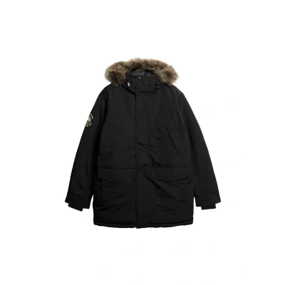 Afbeelding van Superdry Mannen Everest Parka met Imitatiebont Zwart Grootte: M