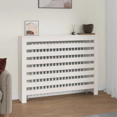 Afbeelding van Radiatorombouw 108,5x19x84 cm massief grenenhout wit