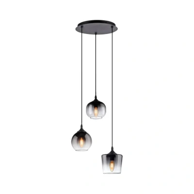 Afbeelding van Just Light Zwarte hanglamp Zea 3 lichts 15424 18