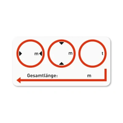 Afbeelding van Notitiesticker voertuigafmetingen I afmetingen lengte x breedte hoogte gewicht voor caravan, bus auto pictogram veiligheidssticker zelfklevend beschrijfbare folie wit hin_545