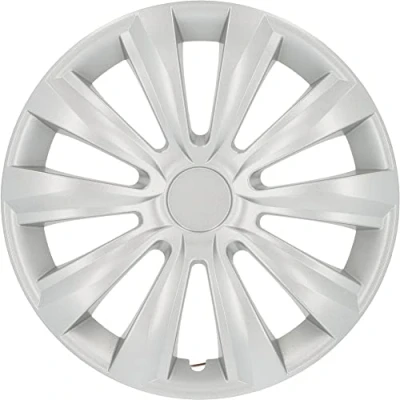 Afbeelding van cartrend Delta Wieldoppen, 14 inch, voor alle gangbare stalen velgen, van speciaal ABS kwaliteitskunststof, slagvast, tweelaagse metallic lak, overschilderbaar, zilver, 1 stuk