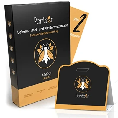 Afbeelding van Panteer ® mottenval tegen 2 mottensoorten met hoge effectiviteit mottenbescherming voedselmotten en motten in de kledingkast feromonval 6 stuks