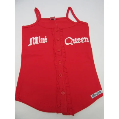 Afbeelding van dirkje , meisjes t shirt zonder mouw topje rood mini queen 110 5 jaar