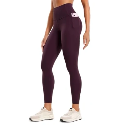 Afbeelding van CRZ Yoga Women&#039;s Butterluxe Gym Leggings 25&#039;&#039; High Waisted Workout met Zakken Boterzachte Donker paars L