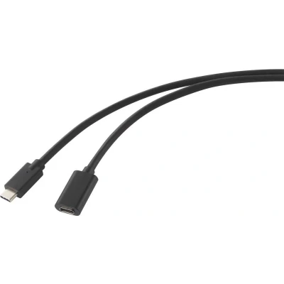 Afbeelding van Renkforce USB kabel 3.2 Gen2x2 C stekker, bus 1.00 m Zwart PVC mantel RF 4755220