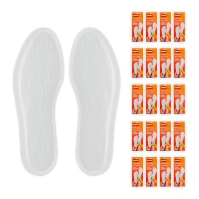 Afbeelding van Relaxdays warme inlegzolen 20 paar thermische zolen S tot XL warmtezooltjes wit