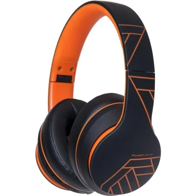 Afbeelding van PowerLocus P6 draadloze Over Ear Koptelefoon Inklapbaar Bluetooth Hoofdtelefoon Met microfoon Zwart/Oranje