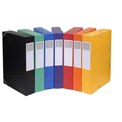 Afbeelding van Exacompta 16.000H verpakking (met 10 archiefdozen cartobox, 24 x 32 cm, 60 mm rug, met elastiek, rugetiket), diverse kleuren, stuks