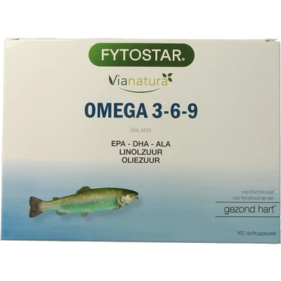 Afbeelding van Fytostar Vianatura Omega 3 6 9 Gezond Hart &amp; Bloedvaten voedingssupplement 160 softcapsules
