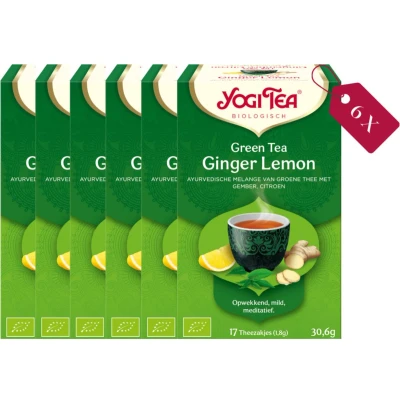 Afbeelding van 6x Yogi Tea Green Ginger Lemon Biologisch 17 stuks