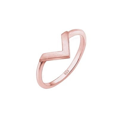 Afbeelding van Elli GEO Vform Basic MATT Minimal Trend Ring, Dames, Maat: 54, Roségold
