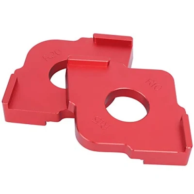 Afbeelding van Radius Quick Jig hoekmal, ronde hoek boogsjabloon, aluminium mal freesmal, halve filet snelle locator R10 R30, rood