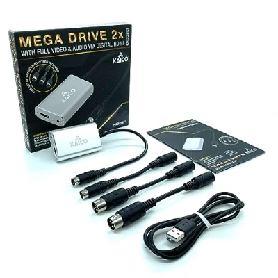 Afbeelding van Kaico SEGA Megadrive 2x Lijnverdubbelaar HDMI Adapter Voor gebruik met Saturn, Megadrive, Genesis, SNK Neo Geo Ondersteunt RGB en Composiet uitgang Alles in één x2 HD