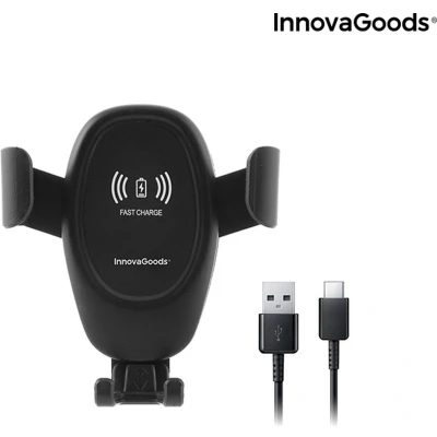 Afbeelding van InnovaGoods Telefoonhouder Met Draadloze Oplader 9 x 10 cm