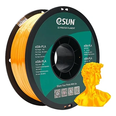 Afbeelding van eSUN Silk PLA Filament 1,75 mm, Zijdeachtig Glanzend 3D Printer PLA, Maatnauwkeurigheid+/ 0,05 1kg spoel (2,2 LBS) Printing voor Printers, Zijde Donkergeel