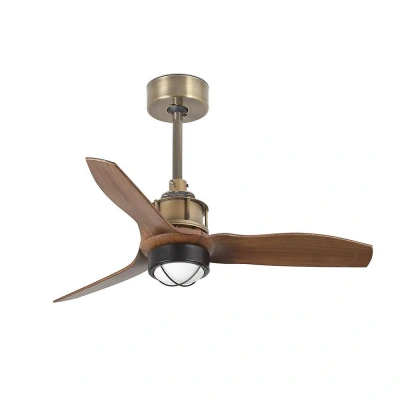 Afbeelding van Faro Lighting Just LED Oud Goud, Houten Plafondventilator 81cm, 3000K
