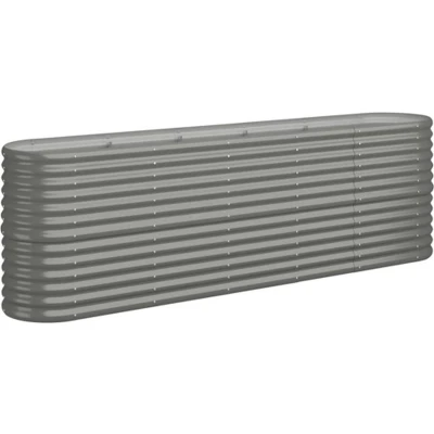Afbeelding van vidaXL Plantenbak 224x40x68 cm gepoedercoat staal grijs