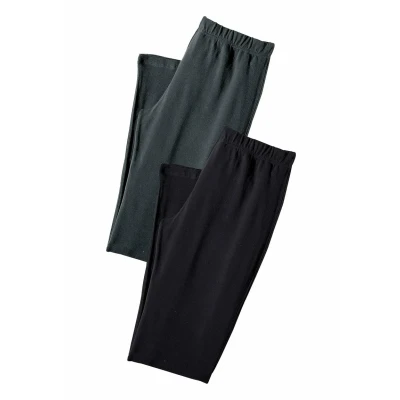 Afbeelding van Lascana 2 PACK Legging anthrazitmeliert/schwarz, Dames, Maat: 52/54, Anthrazit meliert/schwarz