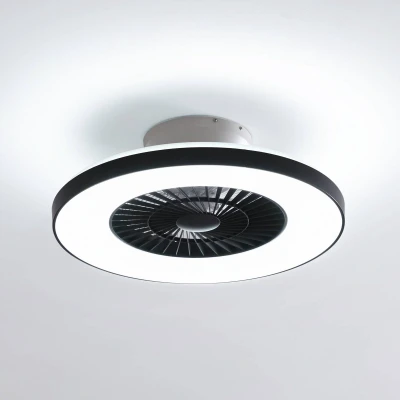 Afbeelding van Lindby Plafondventilatoren met verlichting dimmer 1licht Kunststof H: 20 cm zwart, wit Inclusief lichtbron