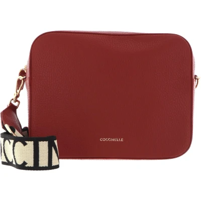 Afbeelding van COCCINELLE Leren Schoudertas Tebe Crossover Bag Acero Donkerrood