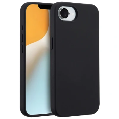 Afbeelding van iPhone SE 4 MagSafe Hoesje Siliconen en TPU (zacht) Accezz Softcase/Backcover Zwart Telefoonhoesje