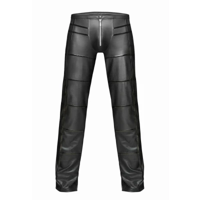 Afbeelding van Noir Handmade Wetlook Broek met Lakaccenten Maat XL