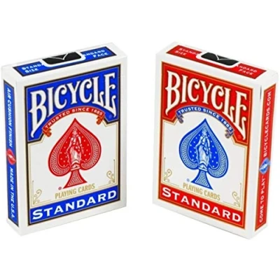 Afbeelding van Bicycle Speelkaarten voor heren en dames, 88 x 63 mm, rood/blauw, 2 stuks