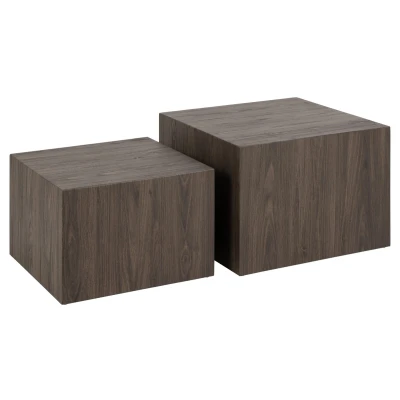 Afbeelding van Hjem Interiors Mondi Vierkante Salontafel Set Gerookt Essen