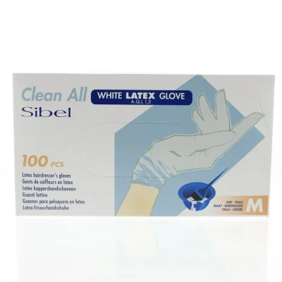 Afbeelding van Sibel Latex Wegwerphandschoenen Wit Gepoederd Maat M 100 Stuks