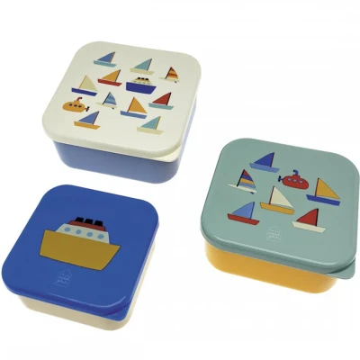 Afbeelding van Lunchbox 3 in elkaar schepen 12x12x5.5 cm