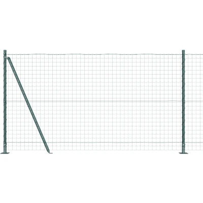 Afbeelding van vidaXL Euro Omheining met 7 Flensposten 1,2x10 m Gegalvaniseerd Staal