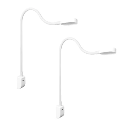 Afbeelding van Kalb I Ilios LED bedlampje/leeslampje met USB C, wand en hoekbevestiging, flexibele arm, dimbaar, warm wit 3000k (2 set zwart)