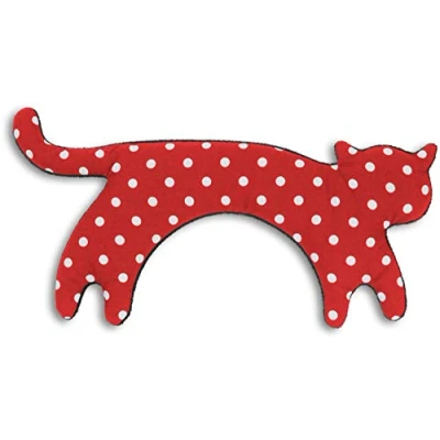 Afbeelding van Leschi Warming pillow Minina cat L polkadot red/black