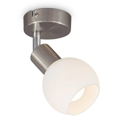 Afbeelding van B.K.Licht Wandspot plafondspots met 1 lichtpunt draaibar glazen kap witte spotjes woonkamer lamp incl. lichtbronnen E14 warm wit licht