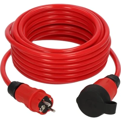 Afbeelding van Brennenstuhl Professional verlengsnoer VQ 1200 IP44 (10m kabel H07BQ F 3G2,5 in rood, bouwplaats gebruik en permanent buiten, Made Germany)