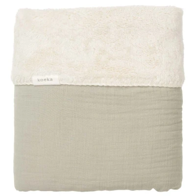 Afbeelding van Koeka Faro baby ledikantdeken met teddy 100x150 cm lichtgroen