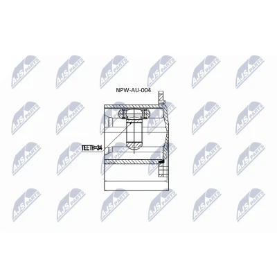 Afbeelding van Homokineet reparatie set, aandrijfas NTY NPW AU 004
