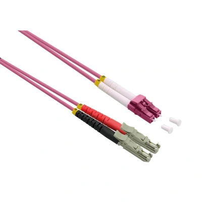 Afbeelding van ROLINE glasvezelkabel duplex 50/125µm OM4, LSH/LC, LSOH, violet, 7,5 m