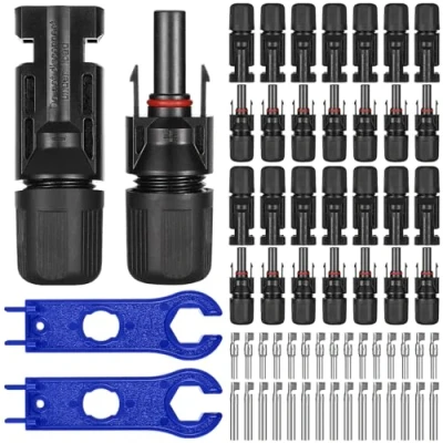 Afbeelding van 15 paar zonne stekkers, stekkerset, zonnestekker, PV solarstekker, plug play, zonnepaneel, stekker, kabelstekker, fotovoltaïsche connector, IP67 met 2 stuks moersleutels