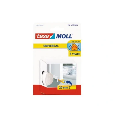 Afbeelding van Dorpelstrip Tesa 1 meter (Schuimprofiel, Zelfklevend, Wit)