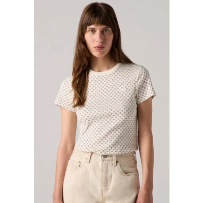 Afbeelding van Levi&#039;s Essential Housemark T shirt Women&#039;s XXS Veelkleurig / Chiara Geo Downtown Brown