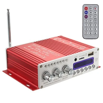 Afbeelding van DollaTek Mini Bluetooth Hi Fi Stereo Audio AMP Versterker Bass Booster MP4 12V Ondersteuning FM / MP3 TF/USB/DVD voor Auto Motorfiets CD DVD ROOD