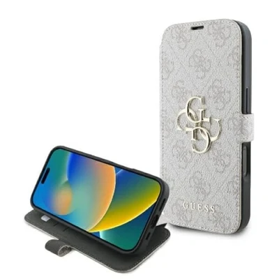 Afbeelding van Guess GUBKP16L4GMGPI iPhone 16 Pro 6,3&quot; roze/roze boek 4G metalen logo