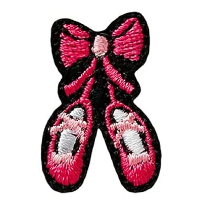 Afbeelding van Mono Quick 02243 balletschoenen roze applicatie, strijkplaatje patch patch, balletschoenen, ca. 2,0 x 2,9 cm